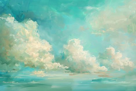 Ethereal Turquoise Skies Over Calm Waters