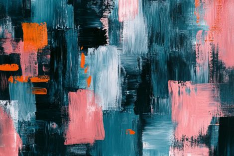 Urban Dusk in Teal and Coral