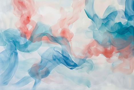Flowing Whispers of Coral and Blue