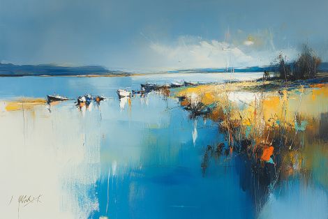 Tranquil Harbor in Golden Light