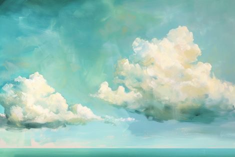 Luminous Clouds Over Tranquil Sea