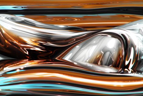 Molten Chrome Flowing in Amber
