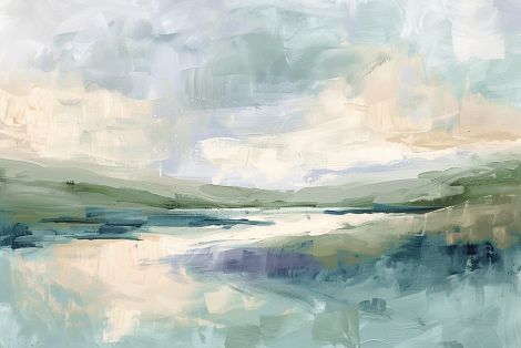Tranquil Marshlands Under Soft Skies