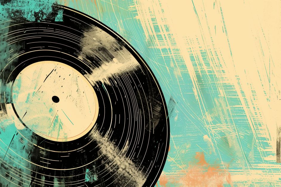 Vintage Vinyl Groove in Turquoise