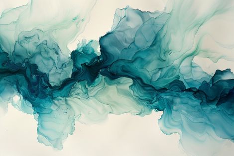 Teal Currents Flowing Through Silence