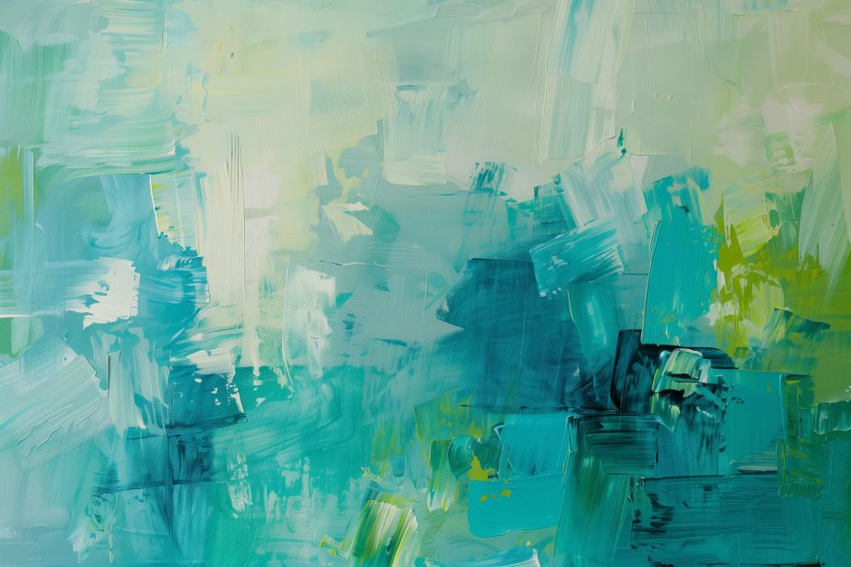 Teal Serenity in Layered Brushstrokes