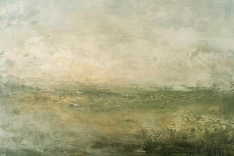 Misty Horizon Over Golden Marshlands
