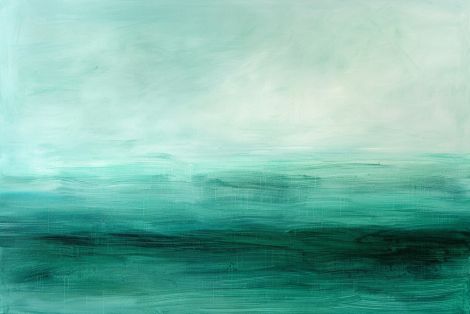 Emerald Horizon Mist Over Sea