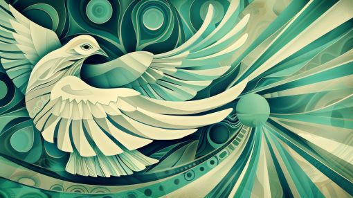 Elegant Dove in Art Deco Splendor