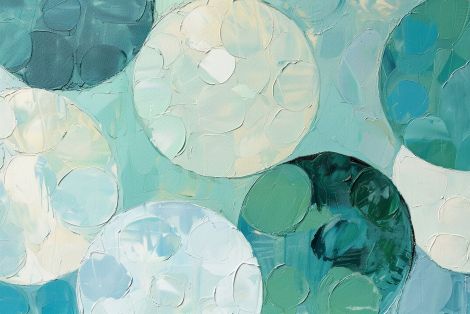 Teal Circles in Gentle Motion