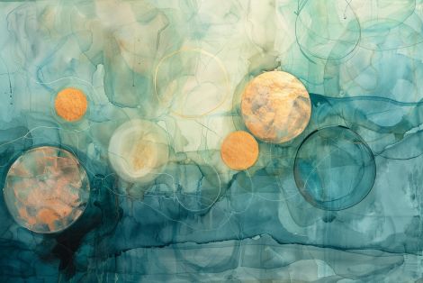 Celestial Spheres in Teal Waters