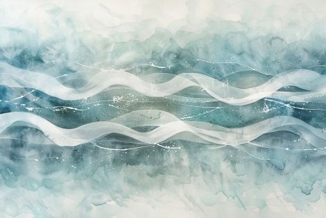 Ethereal Ocean Waves in Mist