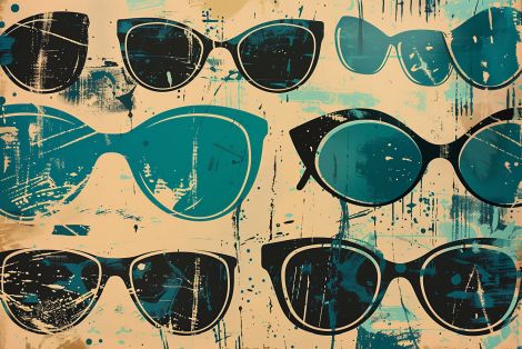 Retro Shades in Teal and Black