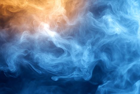 Ethereal Dance of Amber and Blue
