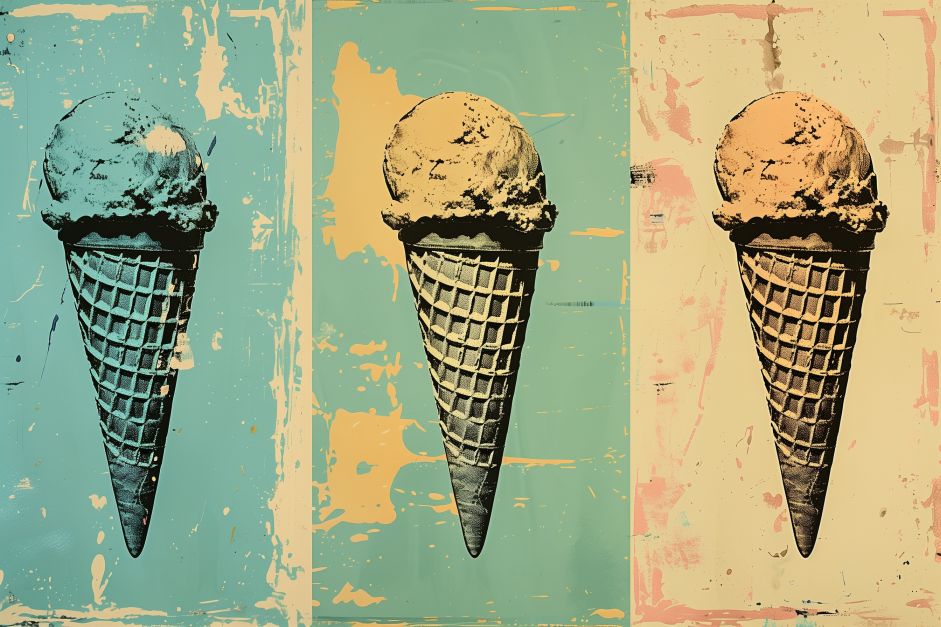 Triple Scoop Pop Art Cones