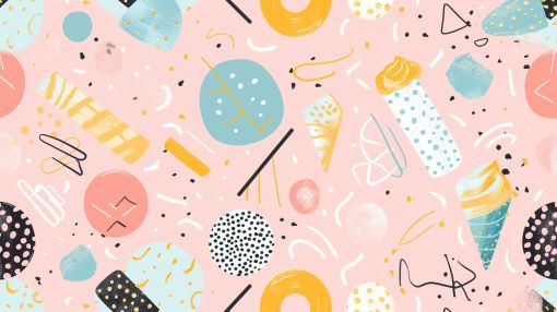 Sweet Treats Pastel Memphis Confetti