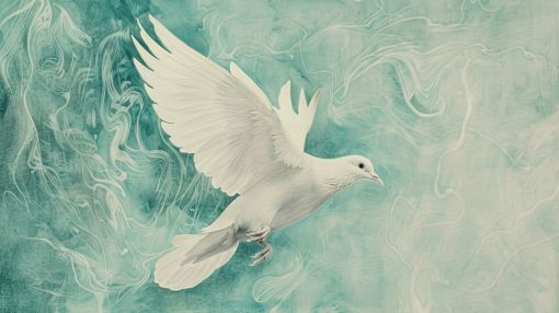 White Dove in Ethereal Mist
