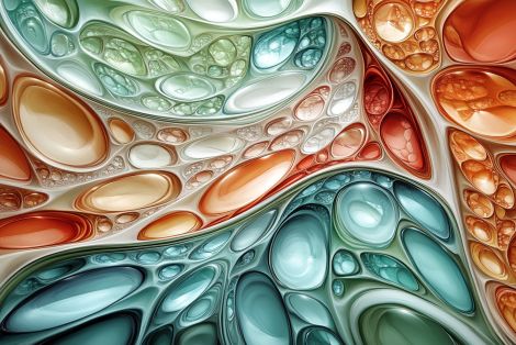 Organic Glass Cells in Warm Light