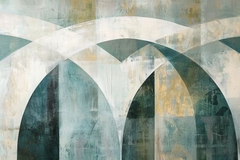 Arches in Teal and Gold