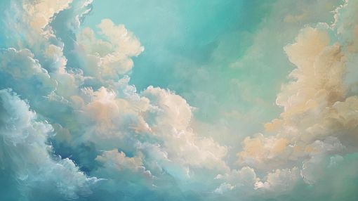 Ethereal Clouds in Turquoise Sky
