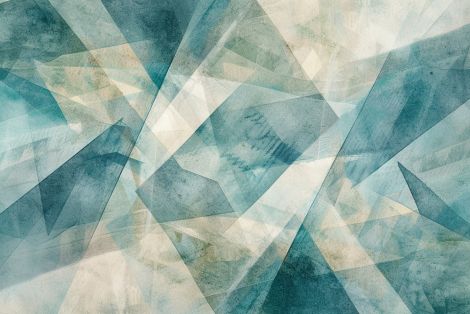 Fractured Teal Geometric Reverie