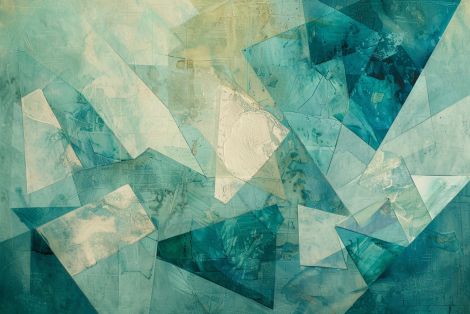 Fractured Teal Geometric Dreamscape