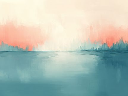 Coral Horizon Over Tranquil Waters