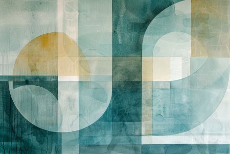 Teal Circles in Layered Harmony