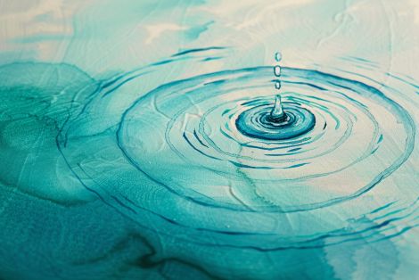 Turquoise Ripple Water Drop Painting
