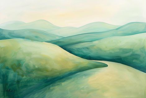 Rolling Green Hills at Dawn