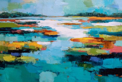 Vibrant Marsh Waters at Dawn