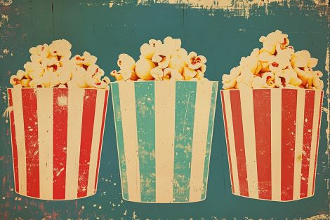 Retro Movie Night Popcorn Trio