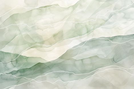 Sage Mountain Layers in Soft Mist