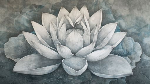 Silver Lotus in Tranquil Waters