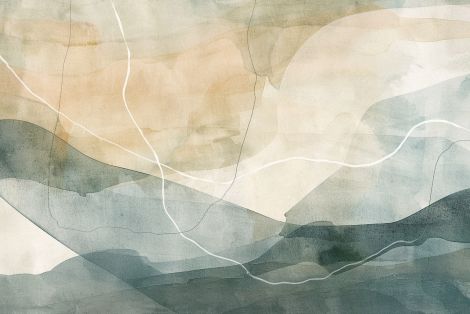 Misty Mountain Layers in Soft Tones