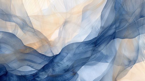 Flowing Veils of Blue and Gold