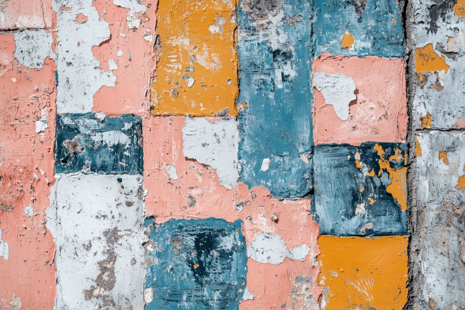 Weathered Patchwork of Fading Colors