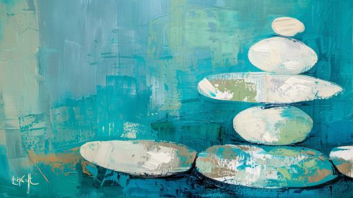 Tranquil Balance Stones in Teal