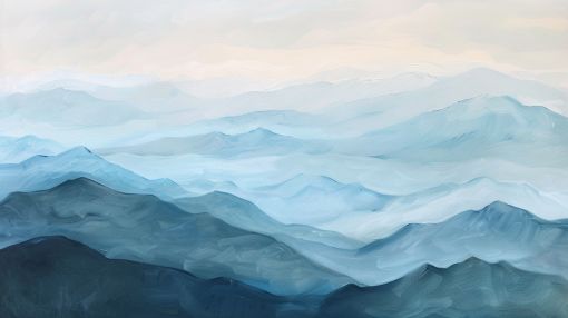 Misty Blue Mountain Ridges at Dawn