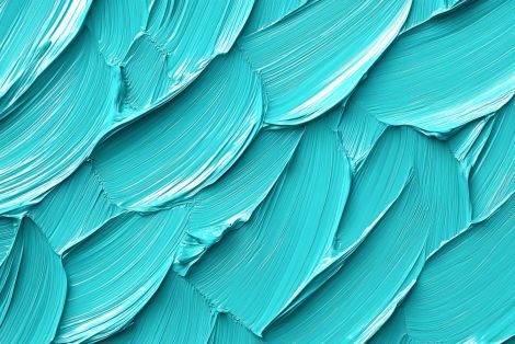 Turquoise Waves of Flowing Brushstrokes