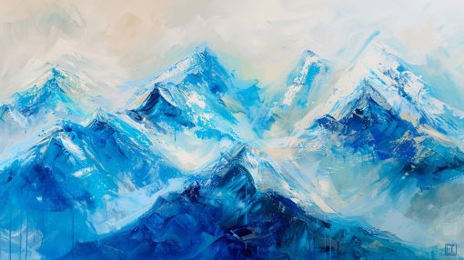 Majestic Blue Alpine Peaks Rising