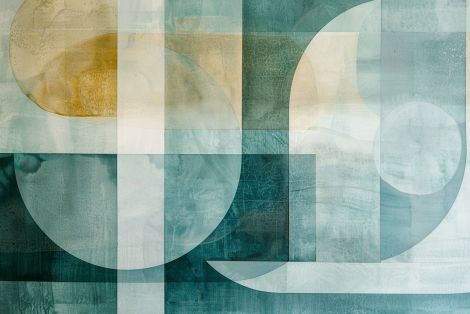 Teal Geometric Circles in Harmony