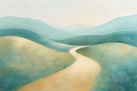 Winding Path Through Tranquil Hills