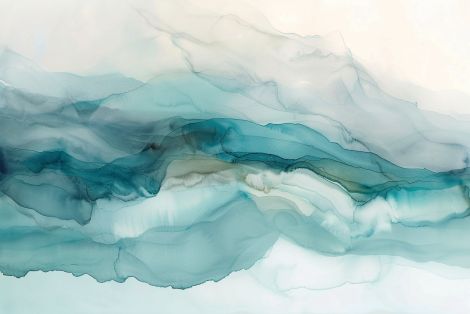 Ethereal Teal Waves in Motion