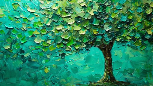 Emerald Tree in Textured Bloom