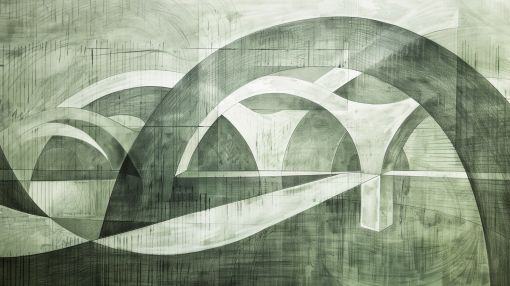 Arched Bridges in Muted Green