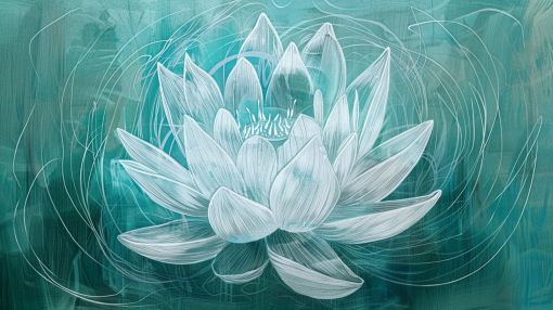 Ethereal Lotus in Teal Mist