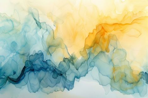 Flowing Tides of Golden Blue