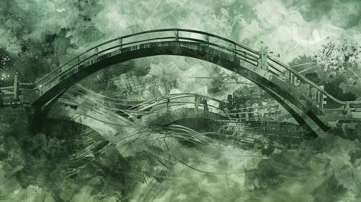 Emerald Arch Bridge in Mist