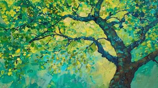 Sunlit Canopy in Emerald Green